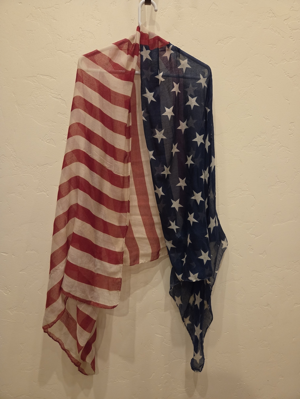 American Flag Pattern Lightweight Bath Scarf - Red & Blue